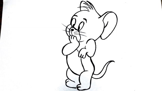 How to draw jerry easy step by step __ Tom and Jerry __ Cartoon drawing for beginners
