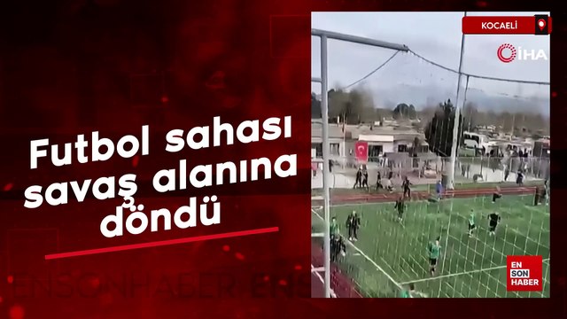 Kocaeli'de futbol sahası savaş alanına döndü