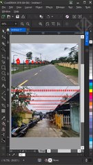 Simulate hanging a flag using the Blend command in #coreldraw