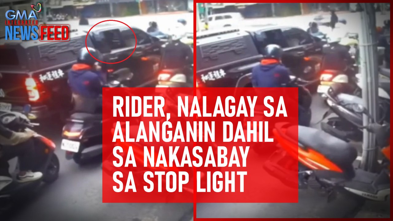 Rider, nalagay sa alanganin dahil sa nakasabay sa stop light | GMA Integrated Newsfeed