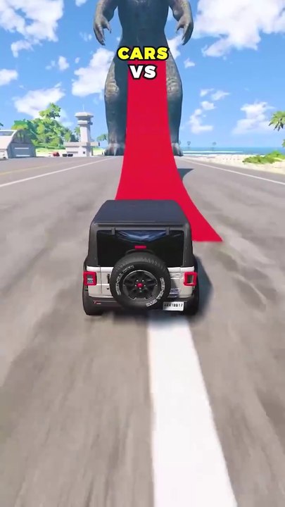 Monster dinosaur vs all cars BeamNG Drive Gameplay