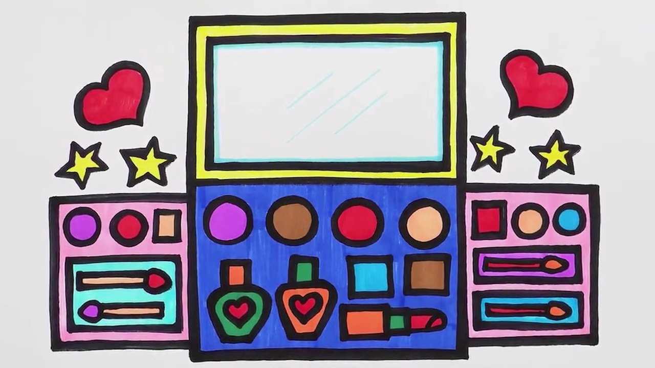 🎨 How to Draw and Color a Cute Makeup Kit for Kids! 💄✨