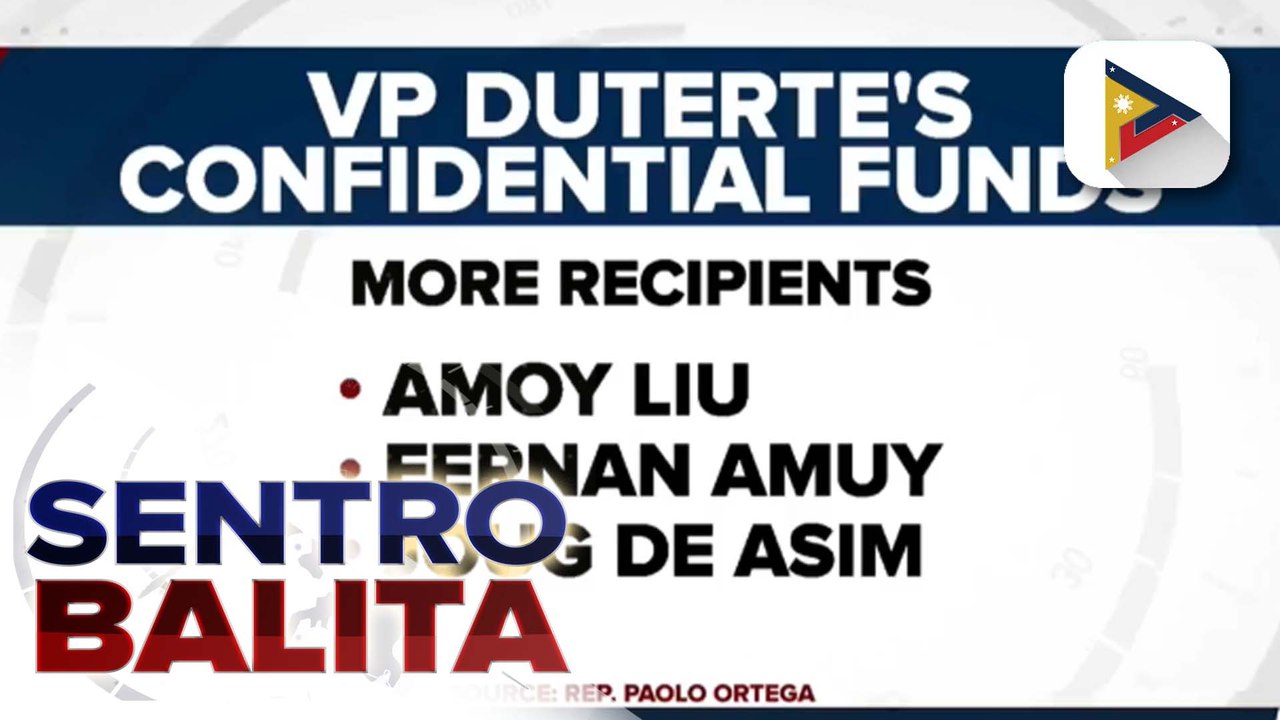 Listahan ng mga umano’y kaduda-dudang recipients ng confidential funds ni VP Duterte, nadagdagan pa ayon kay Rep. Ortega