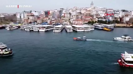 Haliç'te tekne sahiplerinden plaka protestosu