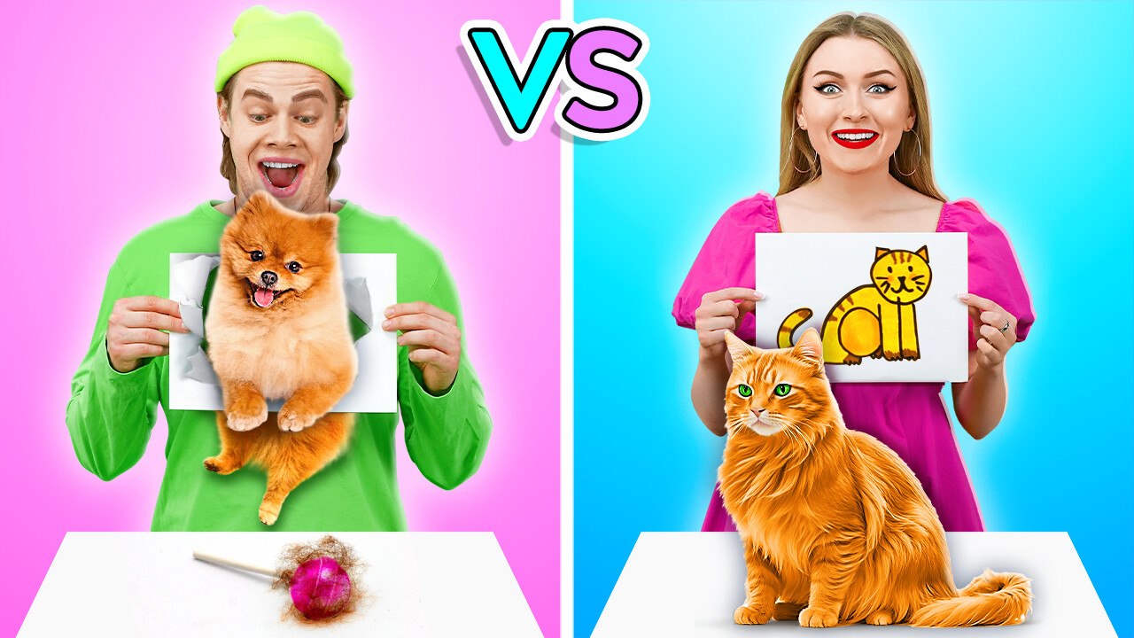 DÉFI DE DESSIN ET ASTUCES D'ART || Qui dessine mieux ? Astuces de dessin par 123 GO! SCHOOL