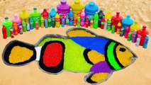 How to make Rainbow Clownfish with Orbeez, Monster, Fanta, 7up, Coca Cola vs Mentos & Popular Sodas