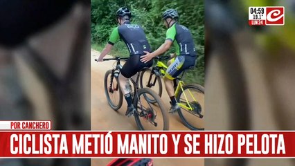 Ciclista metió mano donde no debía... ¡y mirá cómo terminó!
