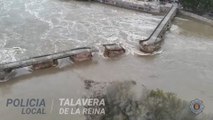 Nuevas imágenes del puente de Talavera de la Reina derribado por el fuerte caudal del Tajo