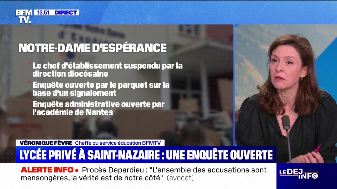 Lycée Notre-Dame d'Espérance de Saint-Nazaire: une enquête ouverte après des accusations de "comportements inappropriés" du directeur