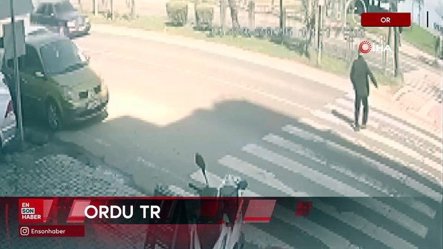 Ordu'da yaya geçidinde otomobilin çarptığı yaşlı adam ağır yaralandı