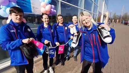 Staff at Hednesford Tesco ready for charity walk.