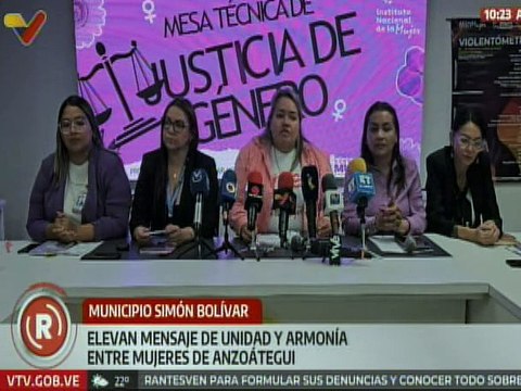 Inamujer instala Mesa Técnica de Justicia de Género para atención de féminas en el estado Anzoátegui