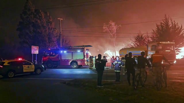 Incendios forestales impulsados por fuertes ráfagas de vientos afectan el sur de Chile