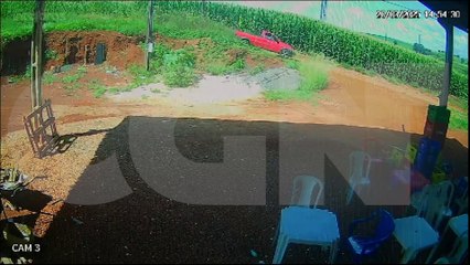 Câmera flagra furto de betoneira na zona rural de Cascavel