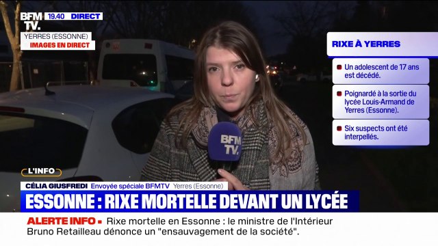 Rixe mortelle dans l'Essonne: un important dispositif de sécurité déployé devant le lycée de Yerres