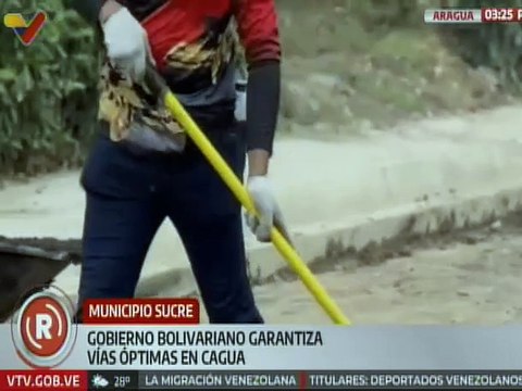 Aragua | Gobierno Bolivariano realiza trabajos de asfaltado en vías del municipio Sucre