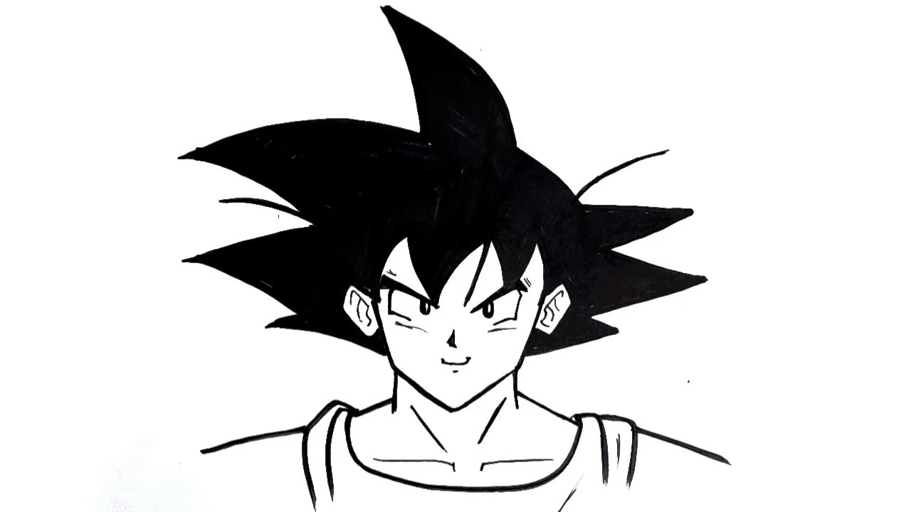 How to draw Goku step by step __ Easy drawing ideas for beginners __ Anime drawing