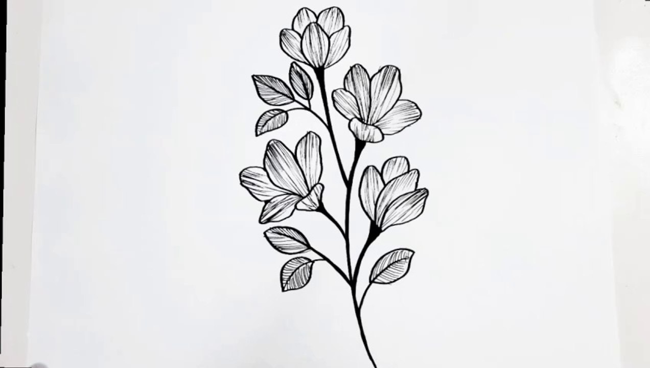 How to draw a flower __ Easy flower drawing for beginners __ Drawing