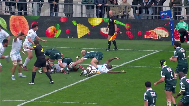 TOP 14 - Essai de Aaron GRANDIDIER (SP) - Section Paloise - Montpellier Hérault Rugby