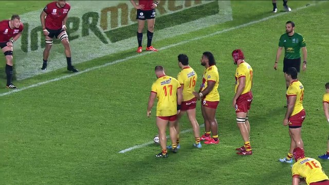 TOP 14 - Essai de Joaquin OVIEDO (USAP) - RC Toulon - USA Perpignan