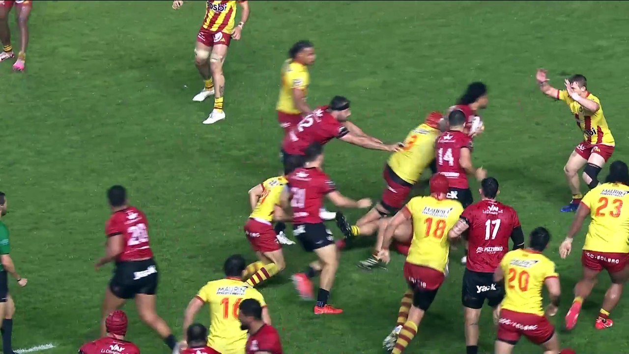 TOP 14 - Essai de Melvyn JAMINET (RCT) - RC Toulon - USA Perpignan