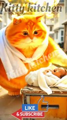 Cute Cat help baby Child