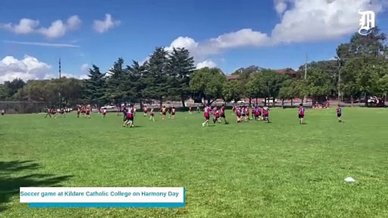 Soccer game during Harmony Day