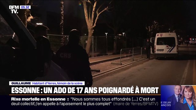 Essonne - Jeune de 17 ans tué devant un lycée : La CRS 8 a passé la nuit sur place - 6 personnes ont été placées en garde à vue cette nuit - Crainte de représailles sur place