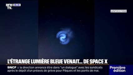 L’étrange lumière bleue aperçue dans le ciel lundi soir venait d’une fusée de Space X