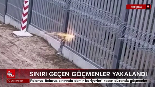 Polonya-Belarus sınırında demir bariyerleri kesen düzensiz göçmenler yakalandı