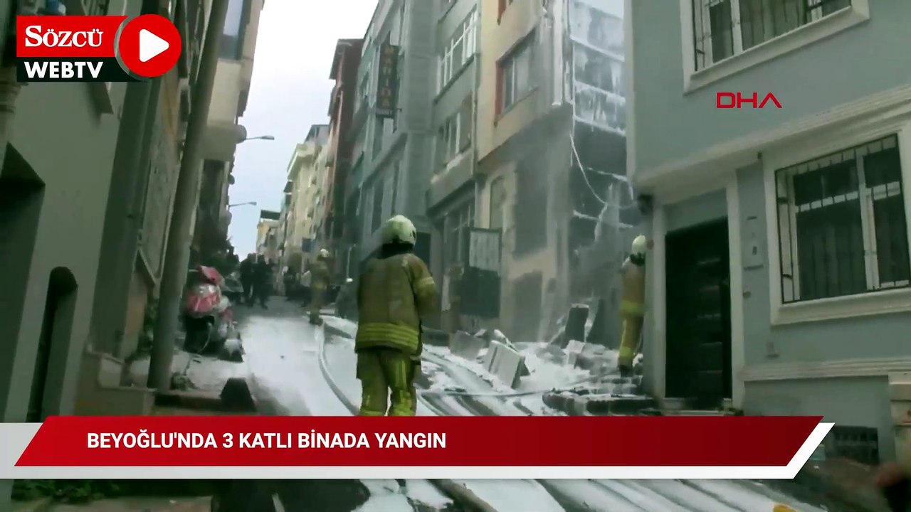 Beyoğlu'nda 3 katlı binada yangın