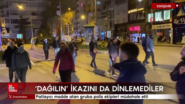Eskişehir'de patlayıcı madde atan gruba polis ekipleri müdahale etti
