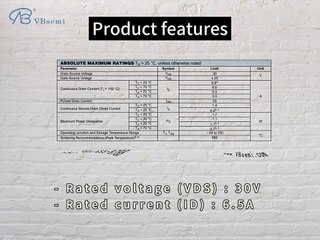 ZXMN3A01FTA-VB is a SOT23 package N-Channel field effect MOS tube