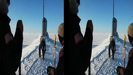U S  Navy Submarine Surfaces Through the Ice