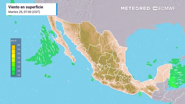 Vientos con rachas poderosas de hasta 100 km/h en diferentes puntos de México a lo largo de esta semana