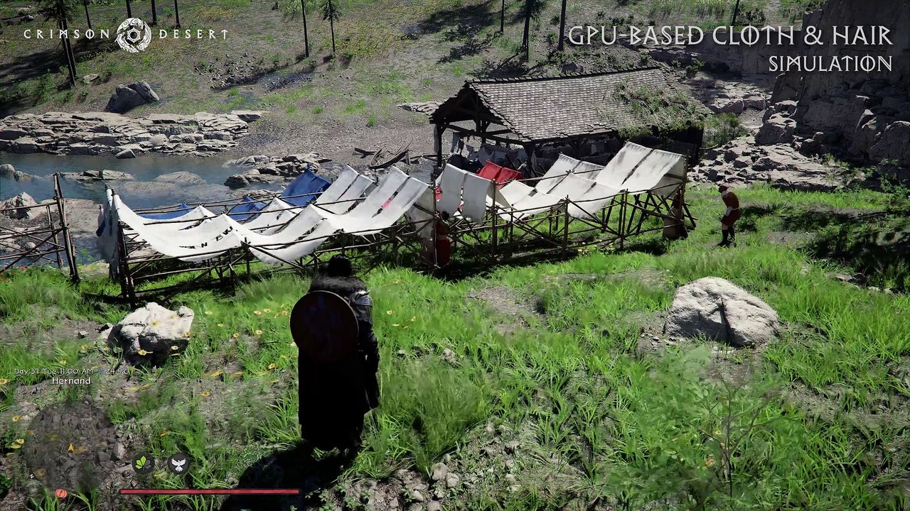 Crimson Desert - Simulation de vêtements et de cheveux basée sur GPU