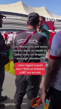 Le drapeau LGBT confondu avec ceux des supporters marocains