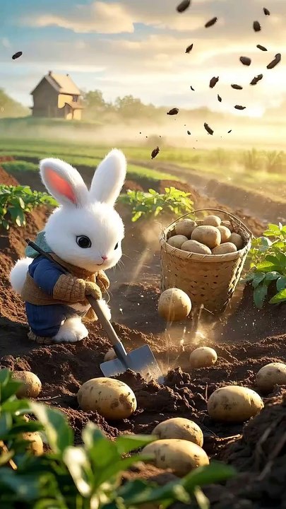 High-end ingredients often use the simplest cooking methods - Rabbit and Potato Edition. What is Rabbit cooking today? Potato chunks, cute rabbit, funny.