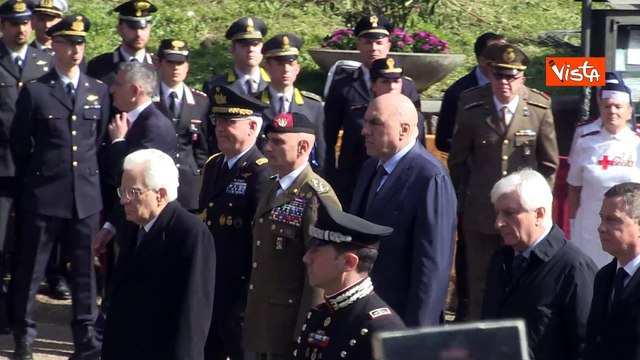 Cerimonia di commemorazione dell'eccidio delle Fosse Ardeatine, con Mattarella, le immagini