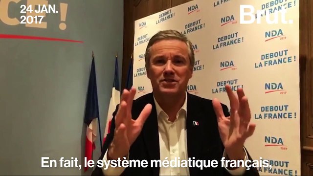 Nicolas Dupont-Aignan juge le débat à 5 candidats antidémocra...
