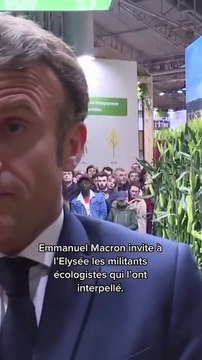 Emmanuel Macron invite à l’Elysée les militants écologistes qui l’ont interpellé au Salon de l’Agriculture.
