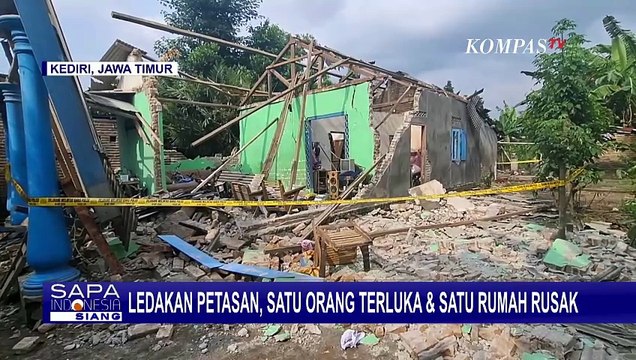 Ledakan Petasan Hancurkan Rumah di Kediri, Pemilik Alami Luka Bakar