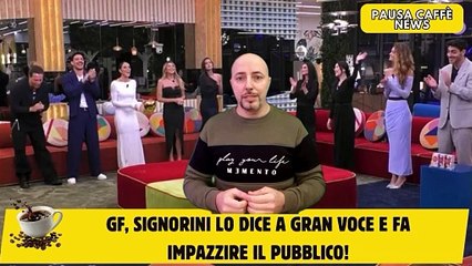 GF, Signorini lo dice a gran voce e fa impazzire il pubblico!