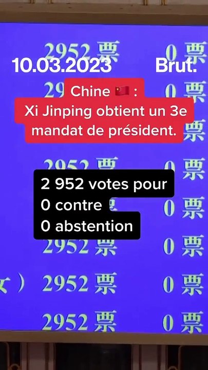 En Chine, Xi Jinping obtient un 3e mandat de président.