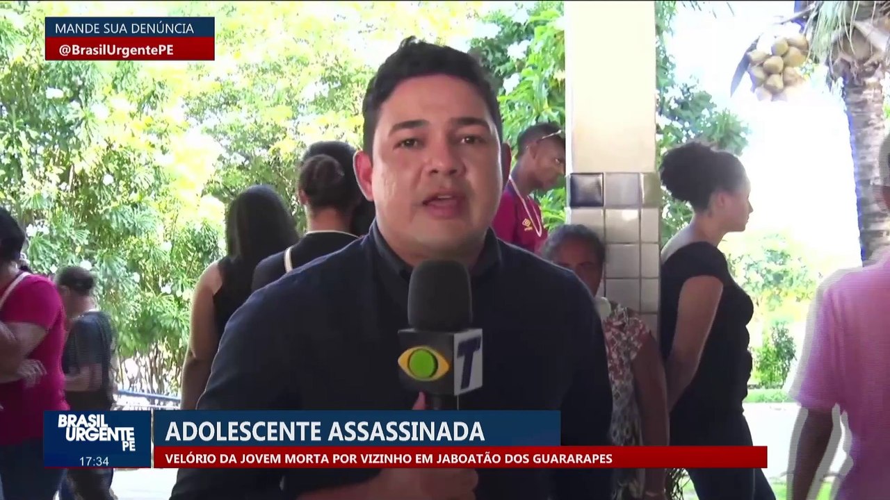 Adolescente assassinada velório da jovem morta por vizinho em Jaboatão dos Guararapes