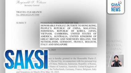 Rep. Paolo Duterte, binigyan ng Kamara ng travel clearance mula March 20-May 10 | Saksi