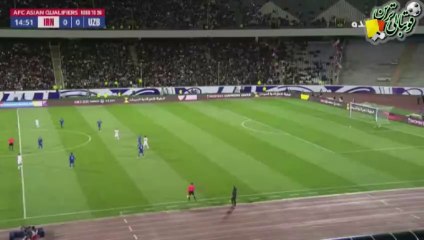 گل اول بازی ایران و ازبکستان