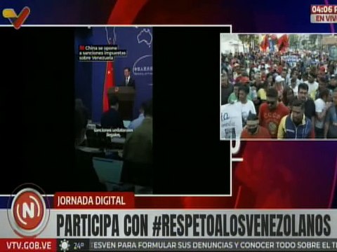 China insta a los Estados Unidos a dejar de interferir en los asuntos internos de Venezuela