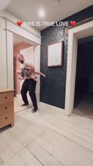 Father Steers Energetic Toddler Away Before Reaching Mom