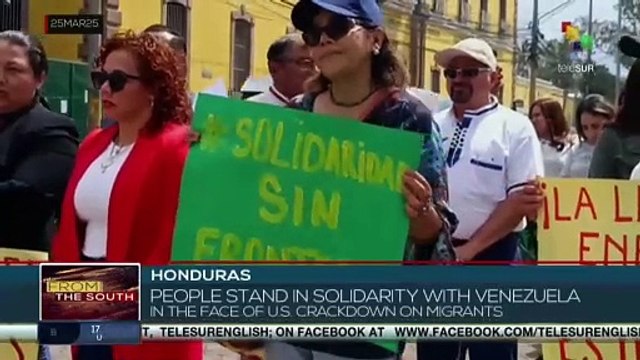 Honduran people stand in solidarity with Venezuela in the face of U.S. crackdown on migrants